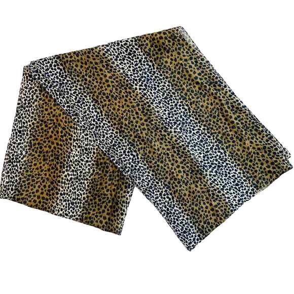 Leopard Scarf Womens10 x 58 Brown Black Cheetah Animal Print Sheer Casual - Picture 1 of 2